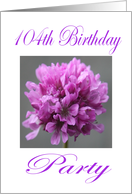Happy 104 th Birthday Party Invitation Purple Flower card