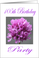 Happy 105 th Birthday Party Invitation Purple Flower card