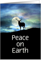 Elk Peace on Earth Customizable Christmas Card