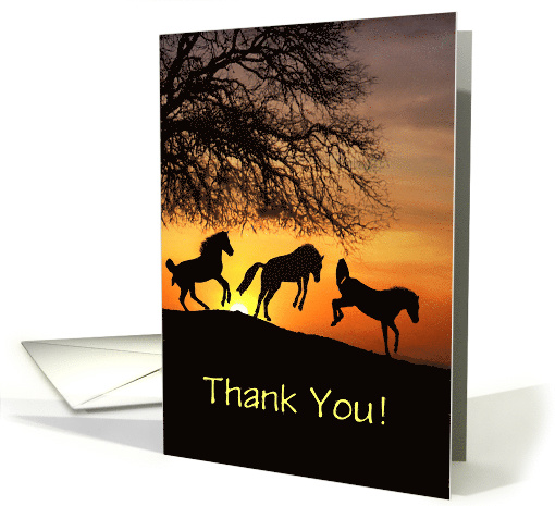 Thank you Jumping for Joy Horses Custom Text card (1246854)
