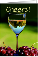 Cheers white wine birthday card - Customizable card