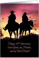 11th Wedding Anniversary Partner Best Friend Cute Country Western card