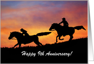 Cowboy and Cowgirl 9th Anniversary card