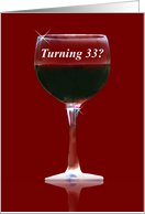 Red Wine 33rd Happy Birthday card