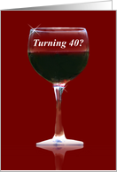 Red Wine 40th Happy Birthday card