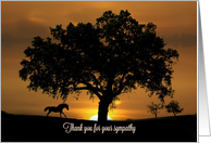 Thank You for your Sympathy, Country Horse and Oak Tree, Pretty Thanks card