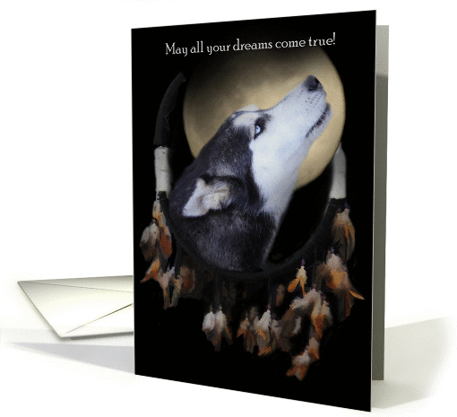 dream catcher husky happy birthday card (1275722)