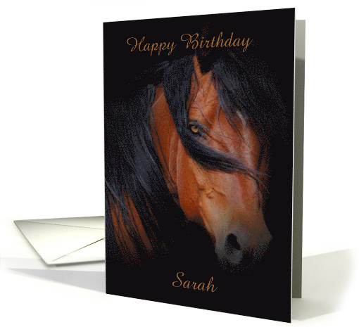 horse equine happy birthday cover customizable card (1276712)