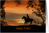 Cowboy Happy Trails Congratulations on your Retirement Customize card