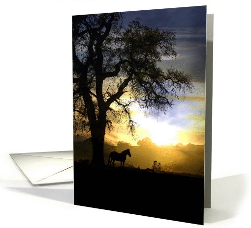 Horse and Sunset Thinking of you card (1311958)