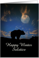 Happy Winter Solstice Bear and Moon Customize card