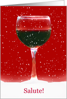Salute Happy Holidays Wine and Snow Card