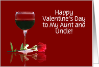 Red Wine & Rose Customizable Valentine’s Day Card for Aunt & Uncle card