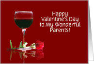 Red Wine & Rose Customizable Valentine’s Day for Parents card