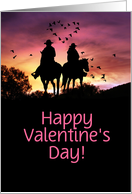 Cowboy and Cowgirl Happy Valentine’s Day Customizeable card