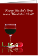 Happy Mother’s Day for Aunt Red Wine and Rose Customizable card