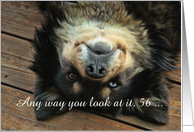 56th Birthday Looking Great Cute Upside Down Dog Customizeable card