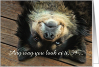 59th Birthday Looking Great Cute Upside Down Dog Customizeable card