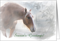 Season’s Greetings Horse in the Snow Customizable card