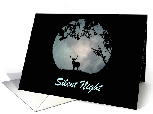 Silent Night Elk and Moon card (1399574)
