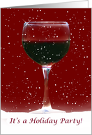 Holiday Party Wine and Snow Invitation card