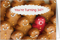 34th Year Old Birthday Customizable Gingerbread Cookies card