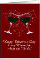 Wine Toast Happy Valentine’s Day Aunt and Uncle Customizable card