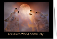 Celebrate World Animal Day Wolves Customizeable card