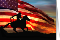 Happy Fourth of July Cowboy and Flag card