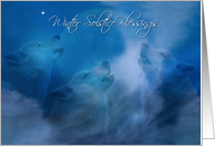 Wolf, Wolves Winter Solstice Blessings Card