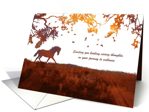 Healing, Wellness Journy Modern Minimalist Style Horse Get Well card