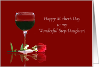 Happy Mother’s Day to My Step Daugther Wine and Rose card
