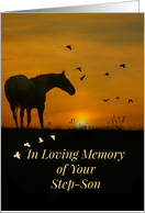 Sympathy for loss of Stepson /Step Son horse in Sunset card