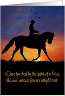 Dressage Riding Horse Sympathy Memorial card