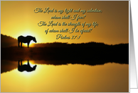 Horse and Reflection Spiritual Psalms 27:1 Get Well for Cancer Patient card