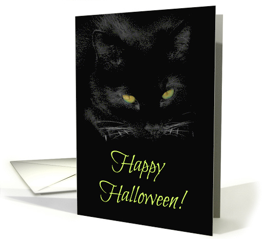 Happy Halloween Cool Black Cat card (1490544)