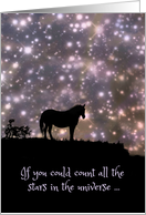 Thinking of You With Love Horse and Stars in the Universe card