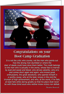 Boot Camp Graduation Flag Patriotic Famous Quote President Roosevelt card