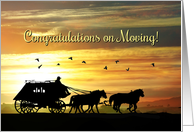 Western Cowboy Stagecoach Congratulations on Your Move card