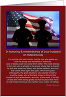 In Honoring and Remembrance of your Husband on Veterans Day card