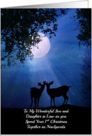 1st Christmas Together Son and Daughter in Law as Married Couple Deer card