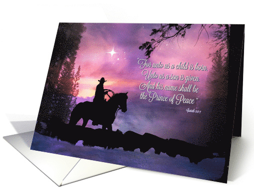 Religious Bible Quote Cowboy Country Western Christmas card (1505468)