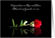 Customizable Beautiful Red Rose Congratulations on Wedding card