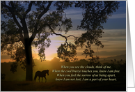 Sympathy Card for Suicide, Horse and Oak Tree, Spiritual Poem card