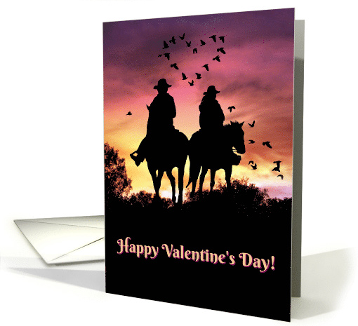 Country Western Cowboy and Cowgirl I love You Valentine's Day card