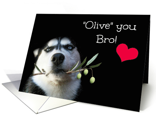 Cute and Humorous Brother Happy Father's Day, Husky Dog card (1524556)