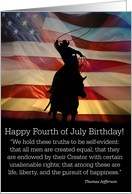 Happy 4th Of July Birthday, Born on the 4th of July, Patriotic Cowboy card