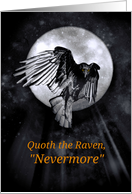 Halloween the Raven Edgar Allan Poe Never More card