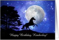 Personalized Unicorn Birthday, Name of Cover Birthday, Cute Fantasy card