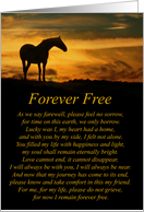 Spiritual Sympathy Card, Forever Free, Horse in Sunset Condolences card